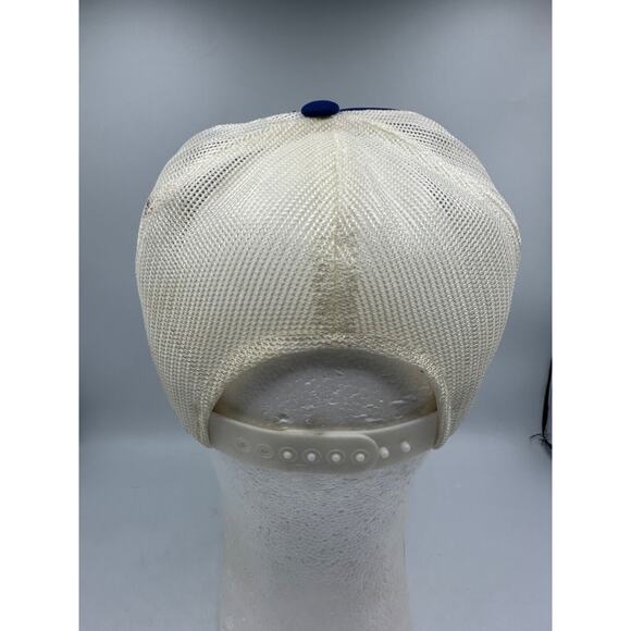 Vtg Modern Living Mobile Homes Trucker Hat Patch Cap Snapback Blue Mesh USA S/M - Picture 4 of 9